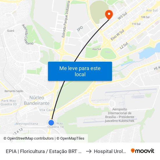 Epia Sul | Floricultura / Estação Brt Park Way to Hospital Urológico map