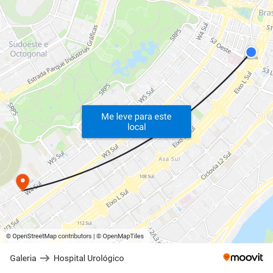 Galeria to Hospital Urológico map