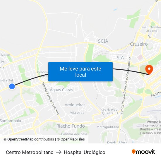 Centro Metropolitano to Hospital Urológico map