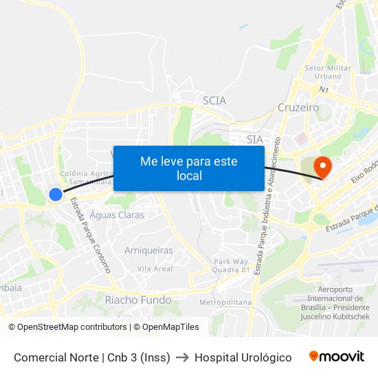 Comercial Norte | Cnb 3 (Inss) to Hospital Urológico map