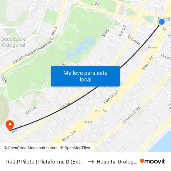 Rod.P.Piloto | Plataforma D (Entorno) to Hospital Urológico map