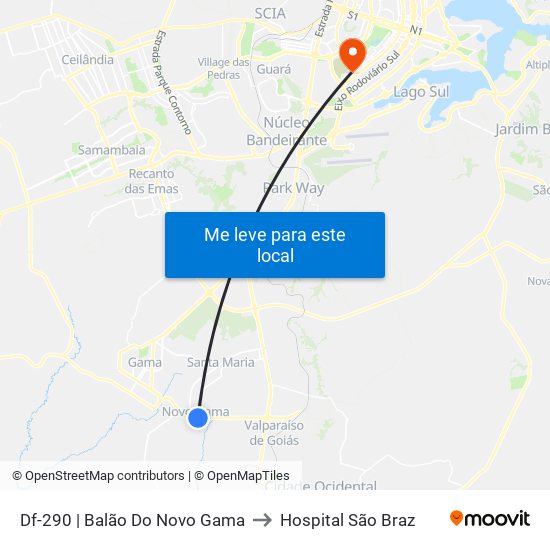 Df-290 | Balão Do Novo Gama to Hospital São Braz map