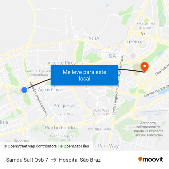 Samdu Sul | Qsb 7 to Hospital São Braz map