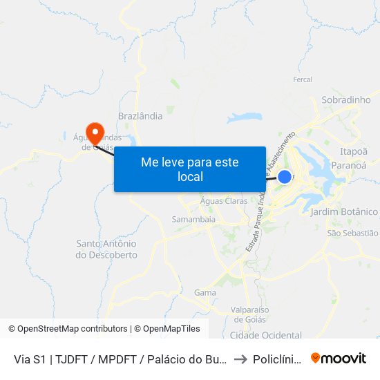 Via S1 | Tjdft / Mpdft / Palácio Do Buriti to Policlínica map