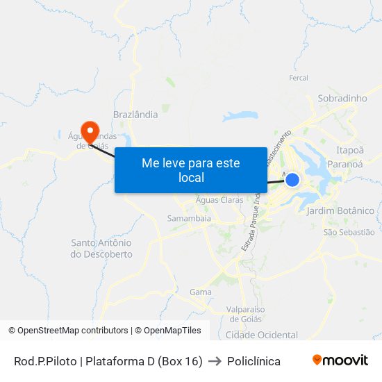 Rod.P.Piloto | Plataforma D (Box 16) to Policlínica map