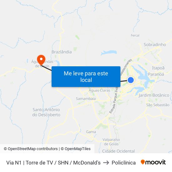 Via N1 | Torre De Tv / Shn / Mcdonald's to Policlínica map