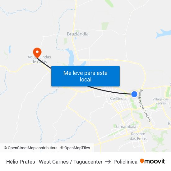Hélio Prates | West Carnes / Taguacenter to Policlínica map
