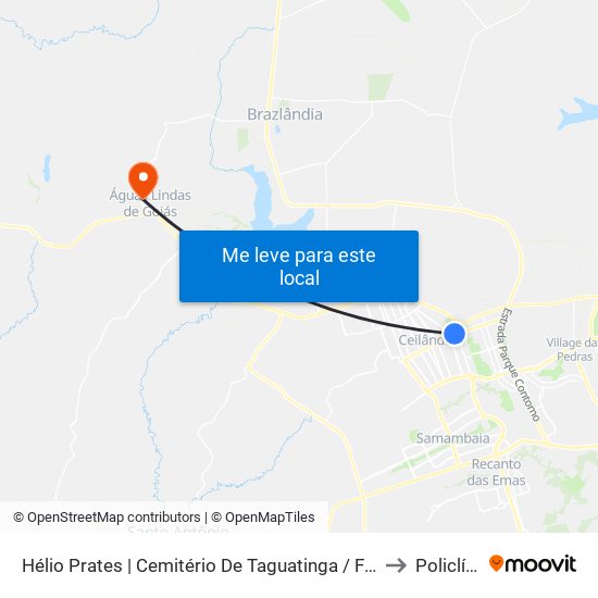 Hélio Prates | Cemitério De Taguatinga / Fort Atacadista to Policlínica map