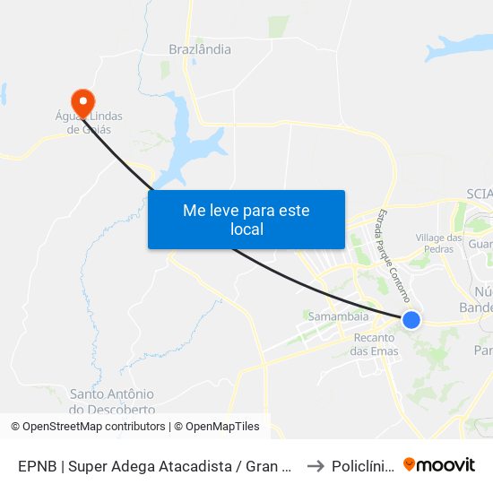Epnb | Super Adega Atacadista / Gran Motel to Policlínica map