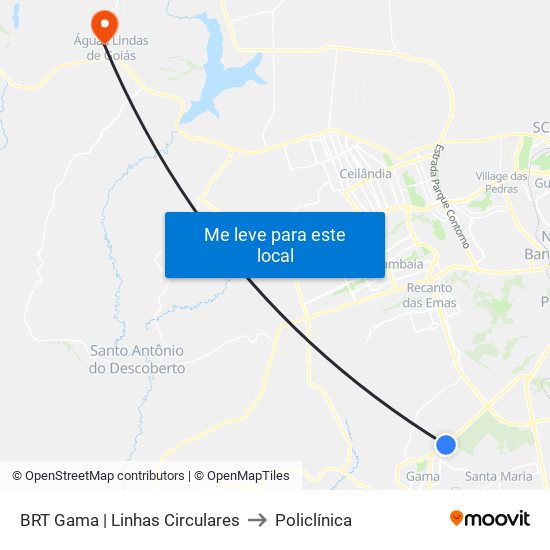 Terminal Brt Gama to Policlínica map