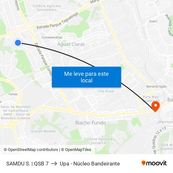 SAMDU S. | QSB 7 to Upa - Núcleo Bandeirante map