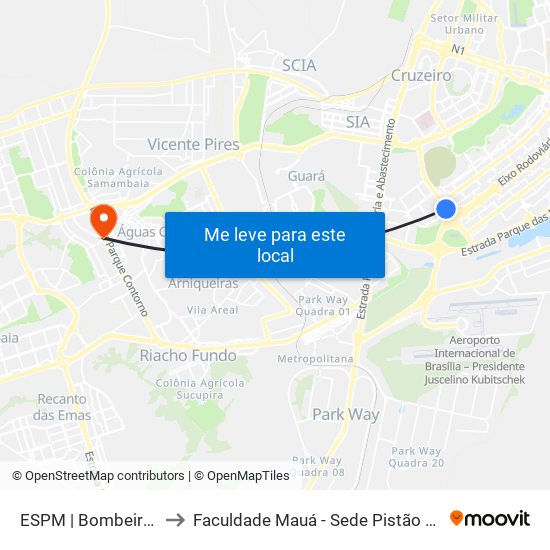 ESPM | Bombeiros to Faculdade Mauá - Sede Pistão Sul map