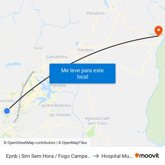 Epnb | Sim Sem Hora / Fogo Campeiro / Villa Brasil to Hospital Municipal map