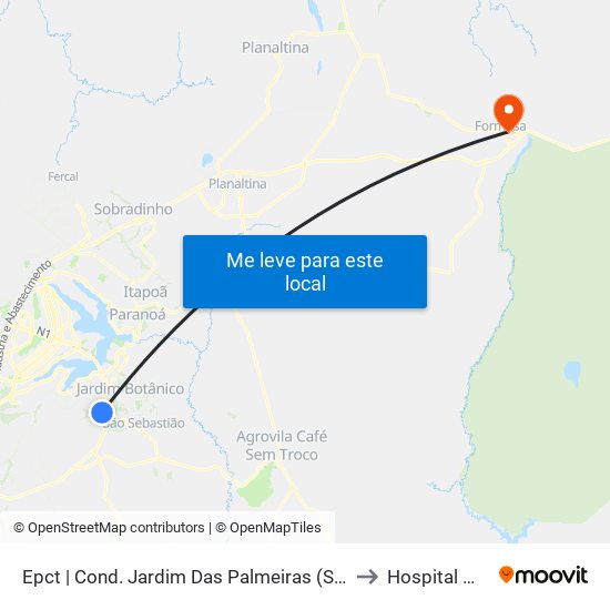 Epct | Cond. Jardim Das Palmeiras (Sentido São Sebastião) to Hospital Municipal map