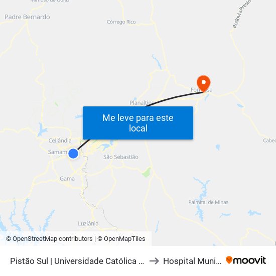 Pistão Sul | Csg 5 (Católica / Estácio) to Hospital Municipal map