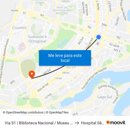 Via S1 | Biblioteca Nacional / Museu Nacional / Sesi Lab to Hospital São Lucas map