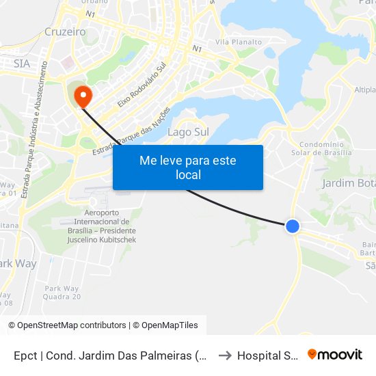 Epct | Cond. Jardim Das Palmeiras (Sentido São Sebastião) to Hospital São Lucas map