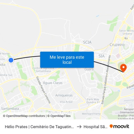 Hélio Prates | Cemitério De Taguatinga / Fort Atacadista to Hospital São Lucas map