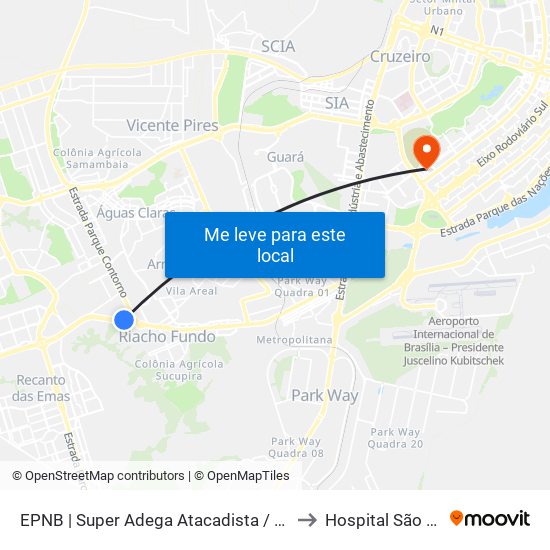 Epnb | Super Adega Atacadista / Gran Motel to Hospital São Lucas map