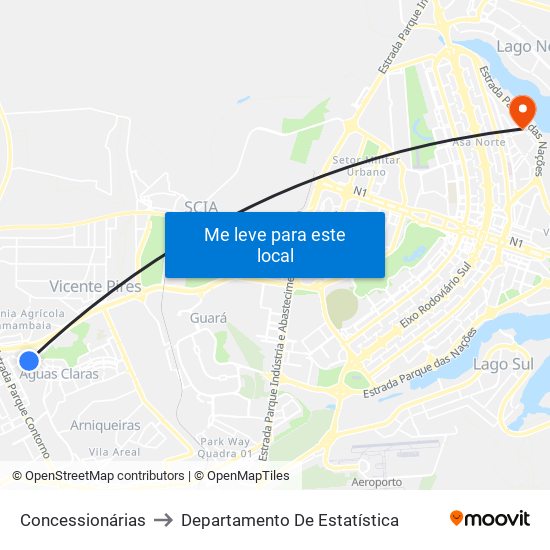 Concessionárias to Departamento De Estatística map