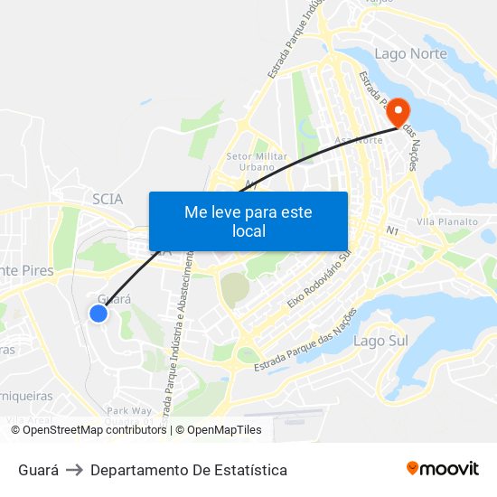 Guará to Departamento De Estatística map