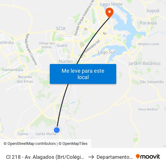 Cl 218 - Av. Alagados (Brt/Colégio Santa Maria/N.S.Aparecida) to Departamento De Estatística map