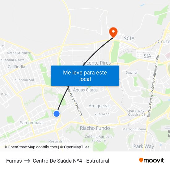 Furnas to Centro De Saúde Nº4 - Estrutural map