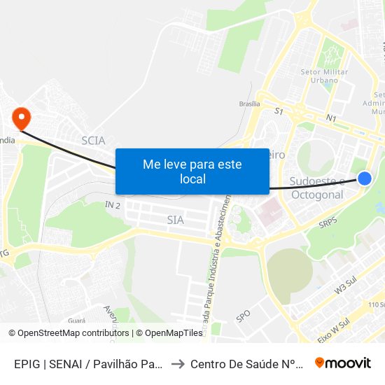 Epig | Senai / Pavilhão Parque Da Cidade to Centro De Saúde Nº4 - Estrutural map