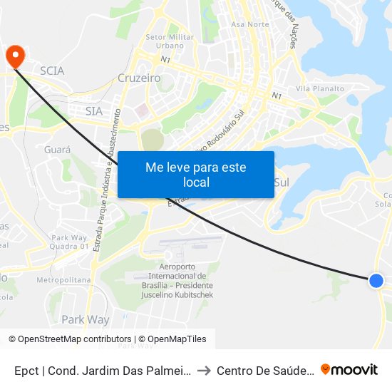 Epct | Cond. Jardim Das Palmeiras (Sentido São Sebastião) to Centro De Saúde Nº4 - Estrutural map