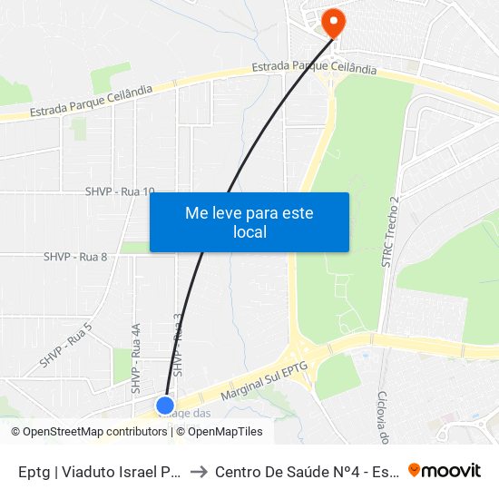 Eptg | Viaduto Israel Pinheiro to Centro De Saúde Nº4 - Estrutural map