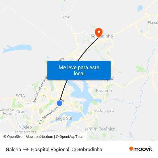 Galeria to Hospital Regional De Sobradinho map