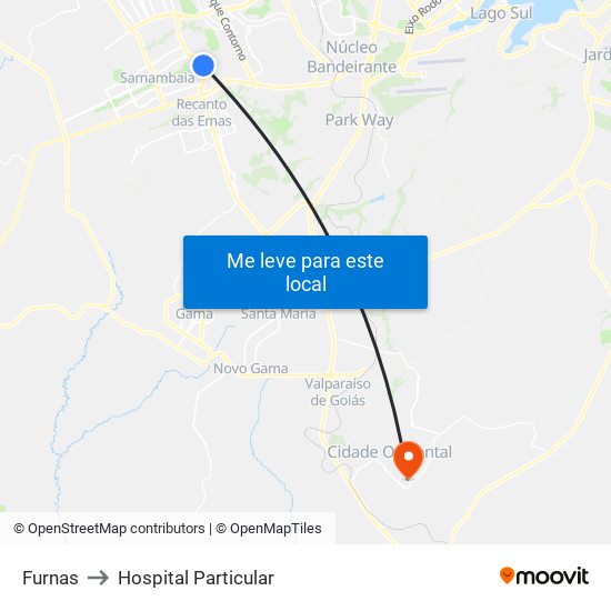 Furnas to Hospital Particular map
