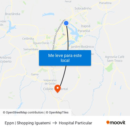 Eppn | Shopping Iguatemi to Hospital Particular map