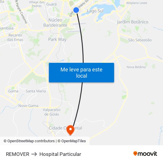 Eixo L Sul | Sqs 214/215 to Hospital Particular map