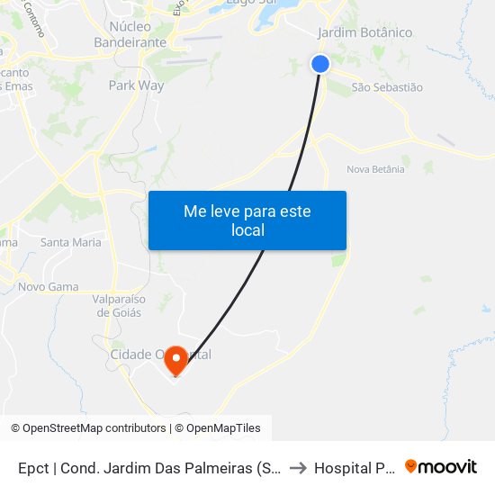 Epct | Cond. Jardim Das Palmeiras (Sentido São Sebastião) to Hospital Particular map