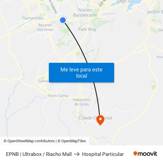 Epnb | Ultrabox / Assaí / Riacho Mall to Hospital Particular map