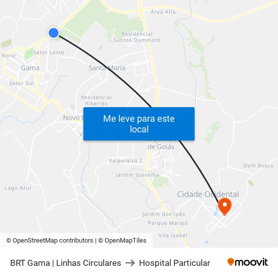 Terminal Brt Gama to Hospital Particular map