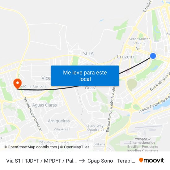 Via S1 | TJDFT / MPDFT / Palácio do Buriti to Cpap Sono - Terapia Do Sono map