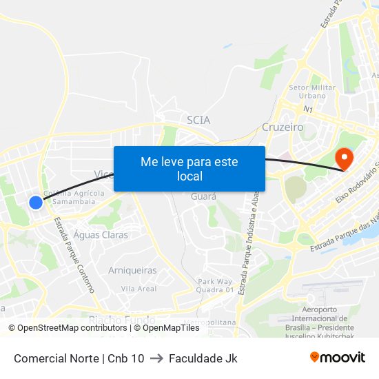 Comercial Norte | Cnb 10 to Faculdade Jk map