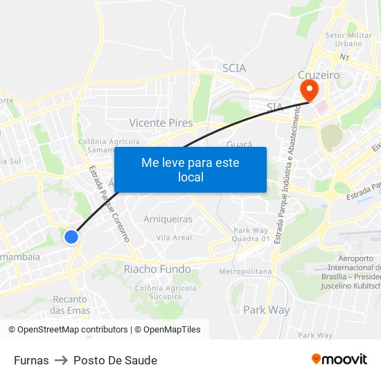 Furnas to Posto De Saude map