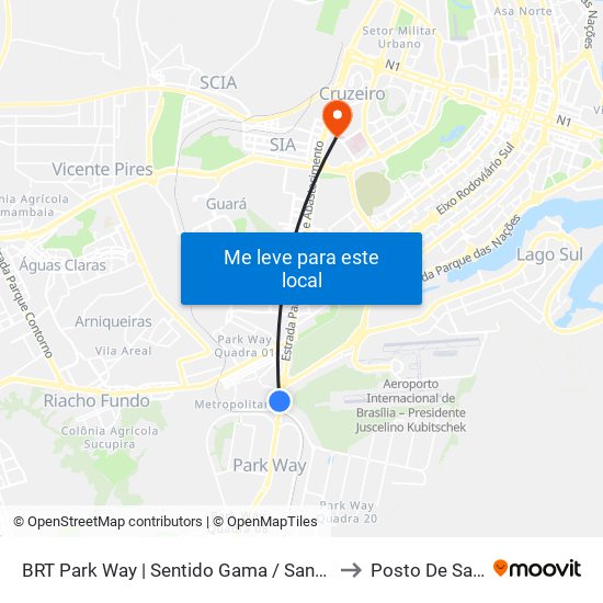Estação Brt Park Way to Posto De Saude map
