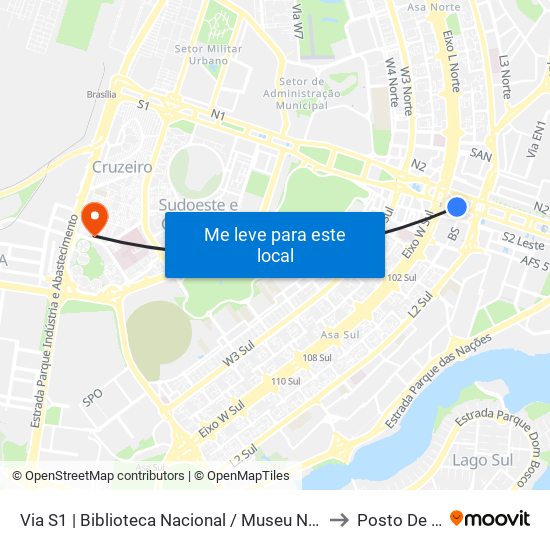 Via S1 | Biblioteca Nacional / Museu Nacional / Sesi Lab to Posto De Saude map