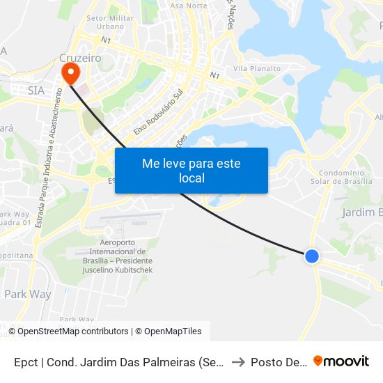 Epct | Cond. Jardim Das Palmeiras (Sentido São Sebastião) to Posto De Saude map