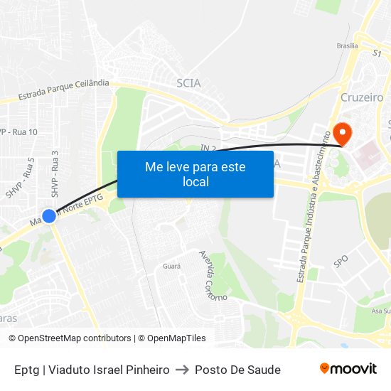 Eptg | Viaduto Israel Pinheiro to Posto De Saude map