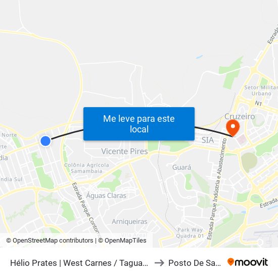 Hélio Prates | West Carnes / Taguacenter to Posto De Saude map