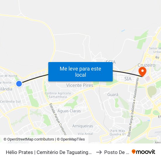 Hélio Prates | Cemitério De Taguatinga / Fort Atacadista to Posto De Saude map
