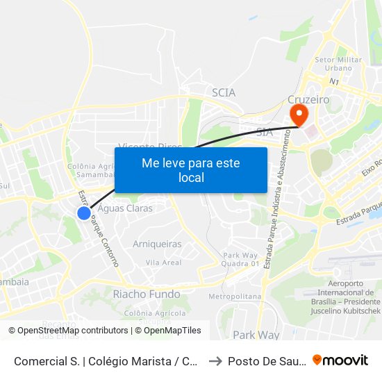 Comercial S. | Colégio Marista / CED 2 to Posto De Saude map