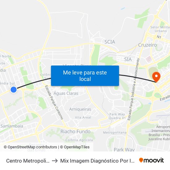 Centro Metropolitano to Mix Imagem Diagnóstico Por Imagem map