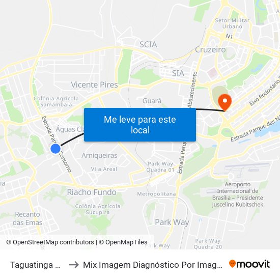 Taguatinga Sul to Mix Imagem Diagnóstico Por Imagem map
