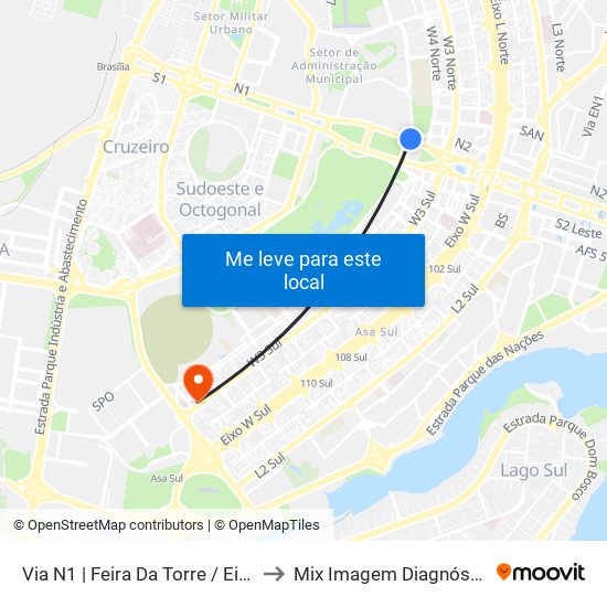 Via N1 | Feira Da Torre / Eixo Ibero-Americano to Mix Imagem Diagnóstico Por Imagem map